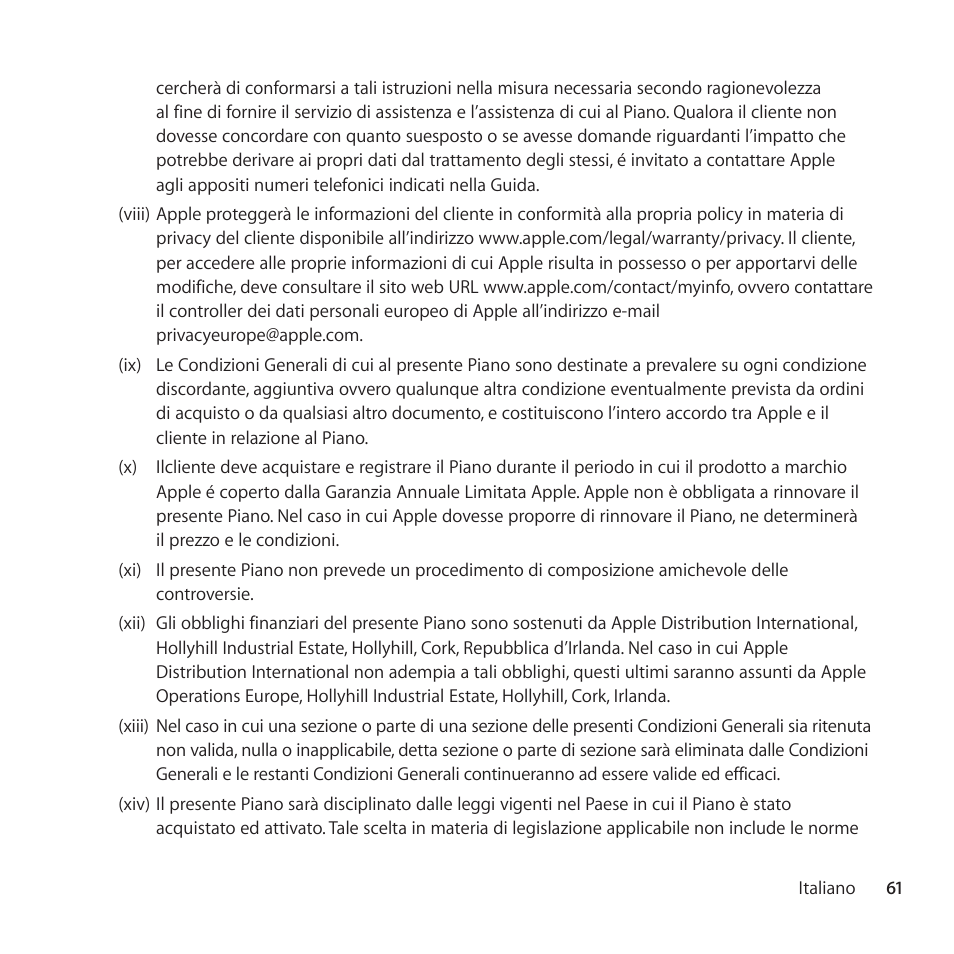 Apple AppleCare Protection Plan for Apple Display User Manual | Page 61 / 108