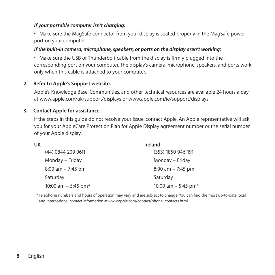 Apple AppleCare Protection Plan for Apple Display User Manual | Page 8 / 108