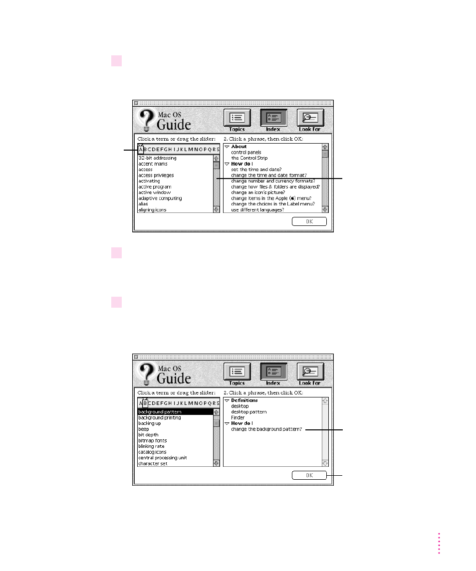 Getting answers with the index button | Apple PowerBook (2400c) User Manual | Page 29 / 159