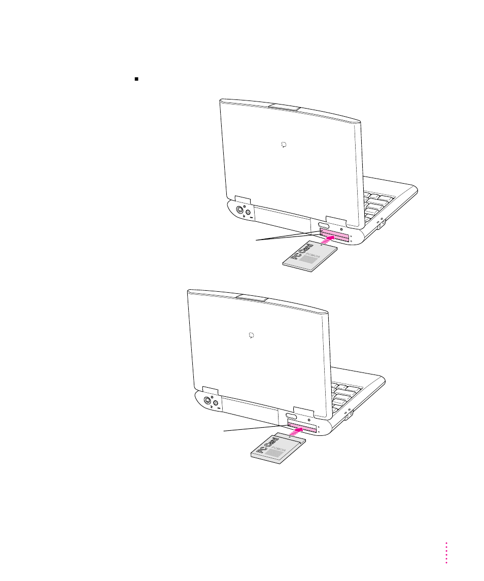 Inserting a pc card | Apple PowerBook (2400c) User Manual | Page 39 / 159