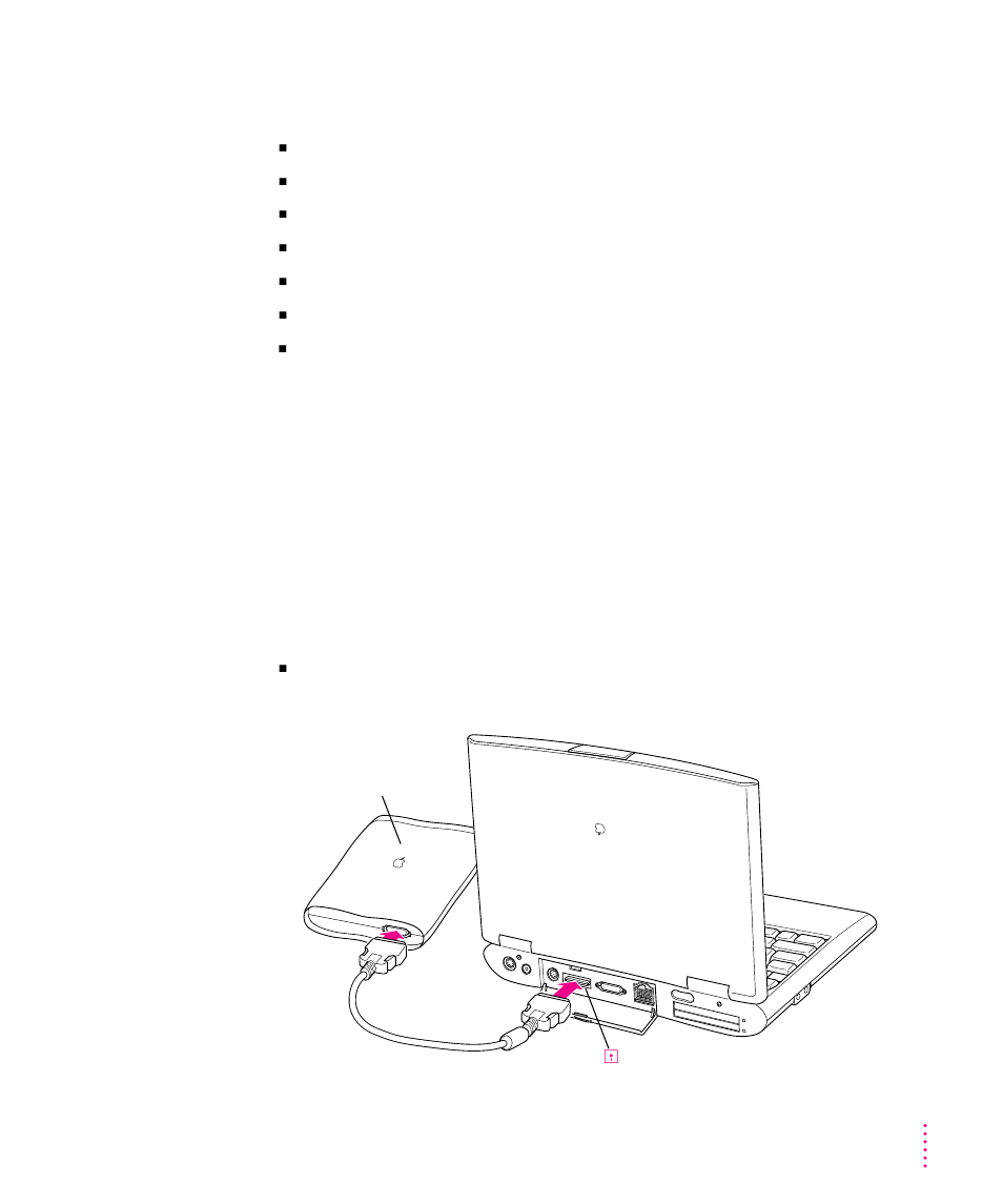 Connecting an external floppy disk drive | Apple PowerBook (2400c) User Manual | Page 47 / 159