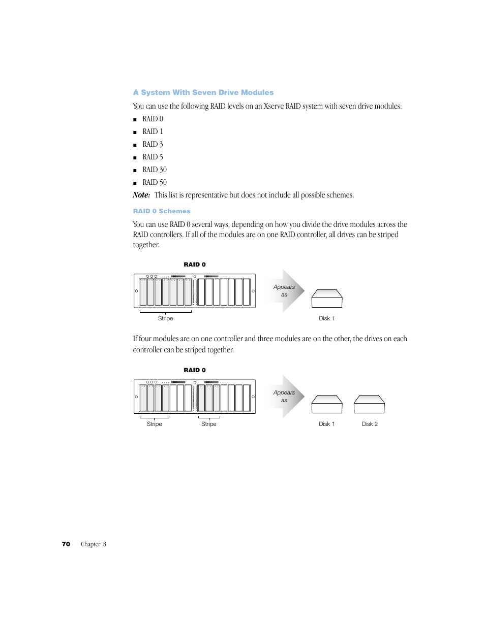 A system with seven drive modules, A system with seven drive modules 70 | Apple Xserve RAID User Manual | Page 69 / 92