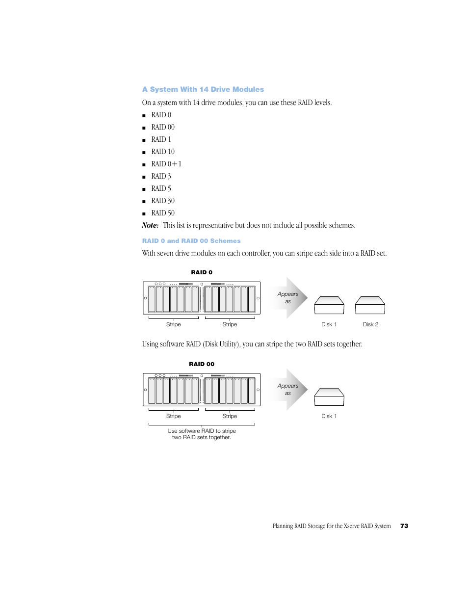 A system with 14 drive modules, A system with 14 drive modules 73 | Apple Xserve RAID User Manual | Page 72 / 92