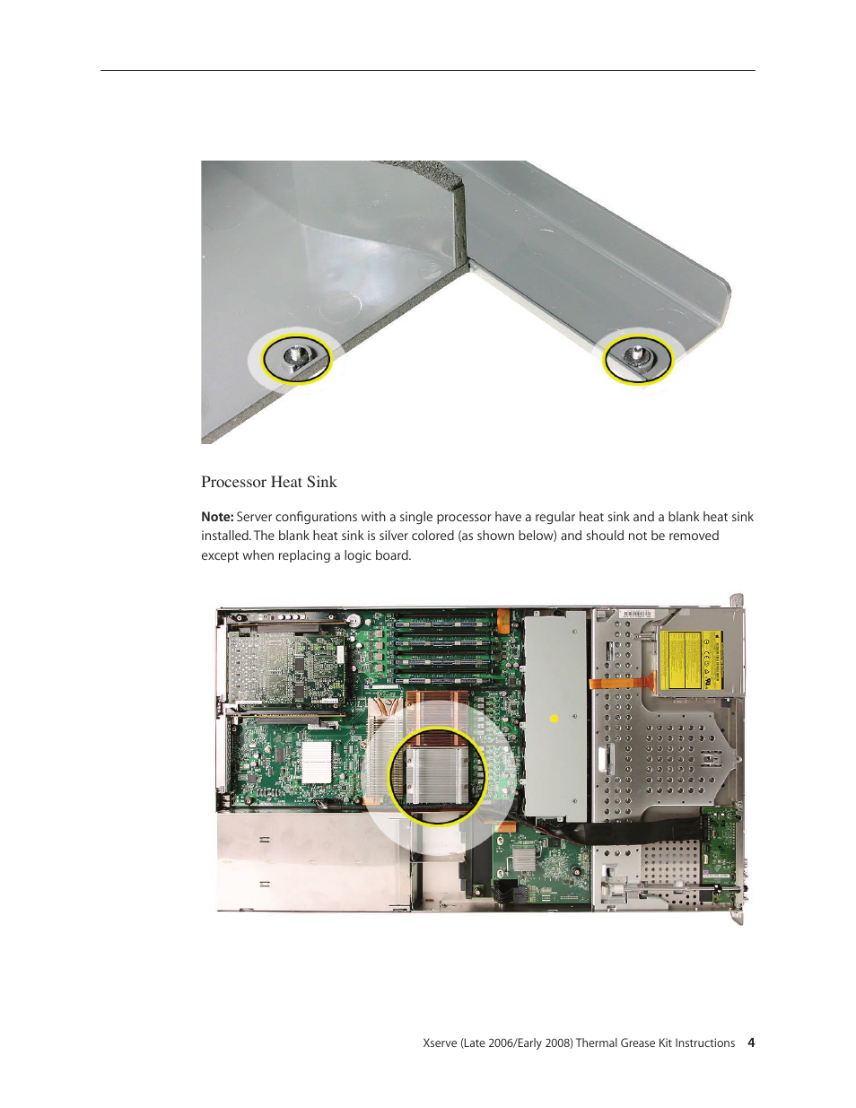 Apple Xserve (Early 2008) DIY Procedure for Thermal Grease Kit User Manual | Page 4 / 14
