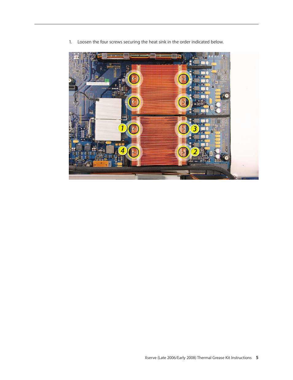 Apple Xserve (Early 2008) DIY Procedure for Thermal Grease Kit User Manual | Page 5 / 14