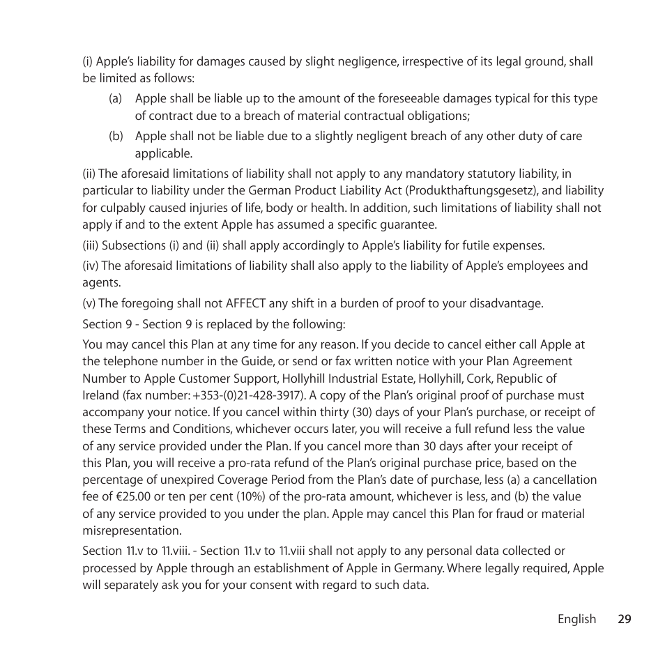 Apple AppleCare Protection Plan for Apple TV User Manual | Page 29 / 108