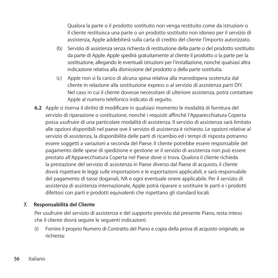 Apple AppleCare Protection Plan for Apple TV User Manual | Page 56 / 108