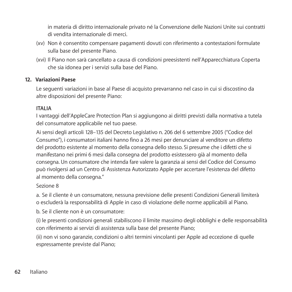 Apple AppleCare Protection Plan for Apple TV User Manual | Page 62 / 108