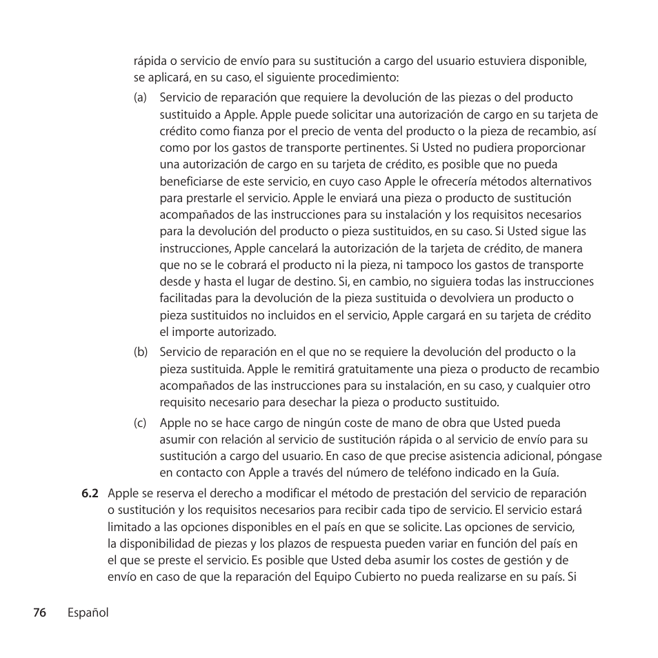 Apple AppleCare Protection Plan for Apple TV User Manual | Page 76 / 108