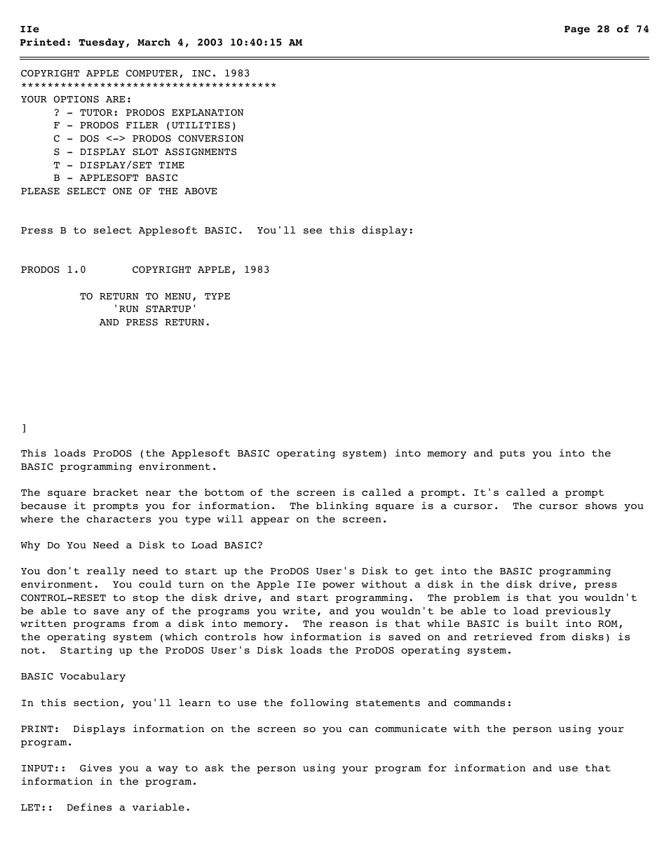 Apple IIe User Manual | Page 28 / 74