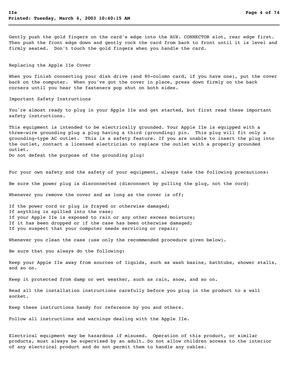 Apple IIe User Manual | Page 4 / 74