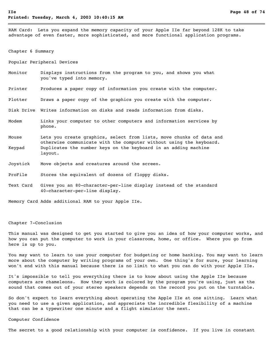 Apple IIe User Manual | Page 48 / 74