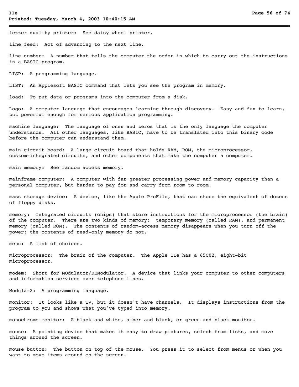 Apple IIe User Manual | Page 56 / 74