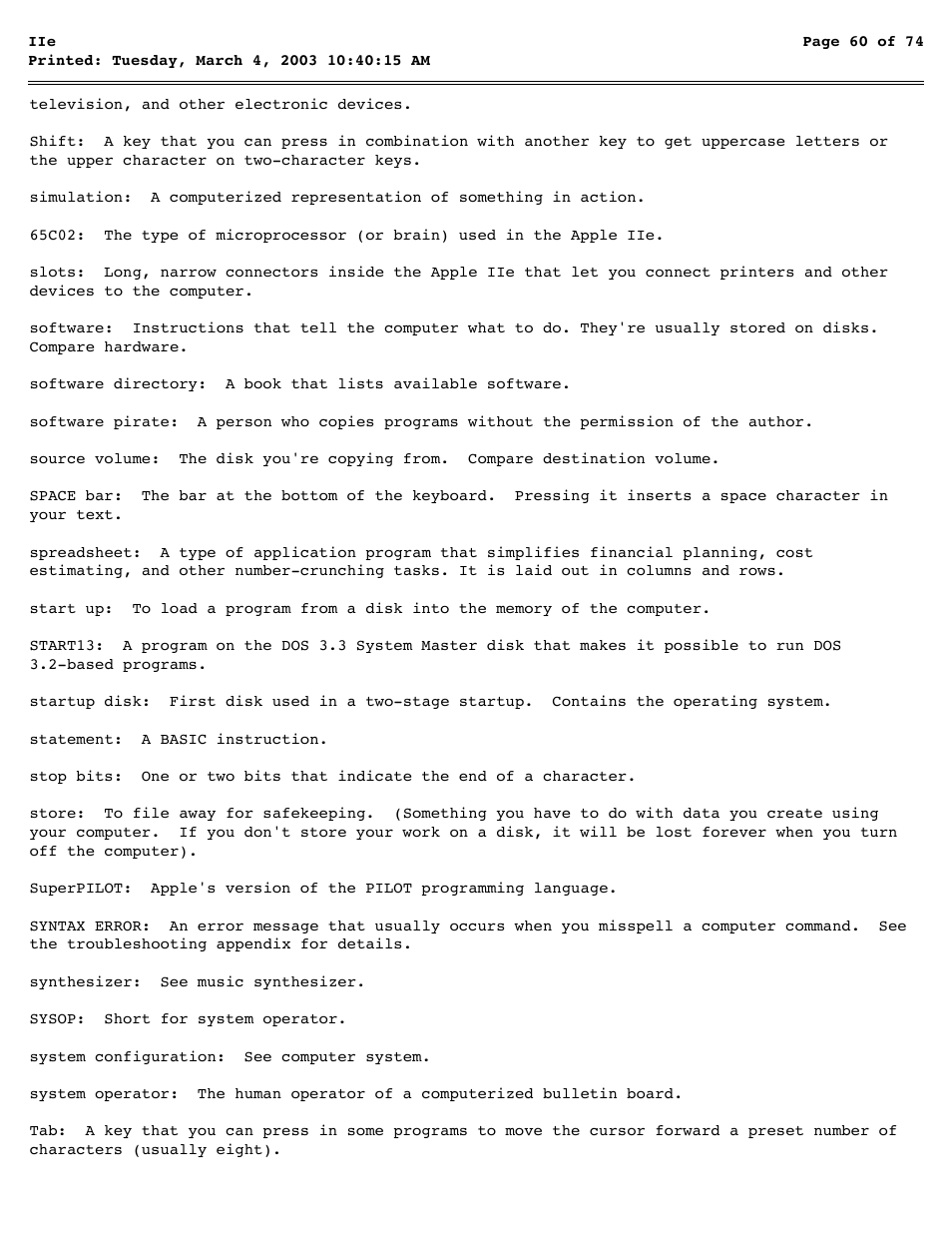 Apple IIe User Manual | Page 60 / 74