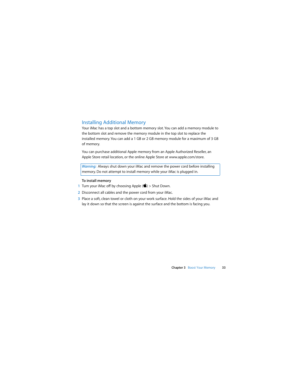 Apple iMac (Intel-based, Late 2006) User Manual | Page 33 / 76