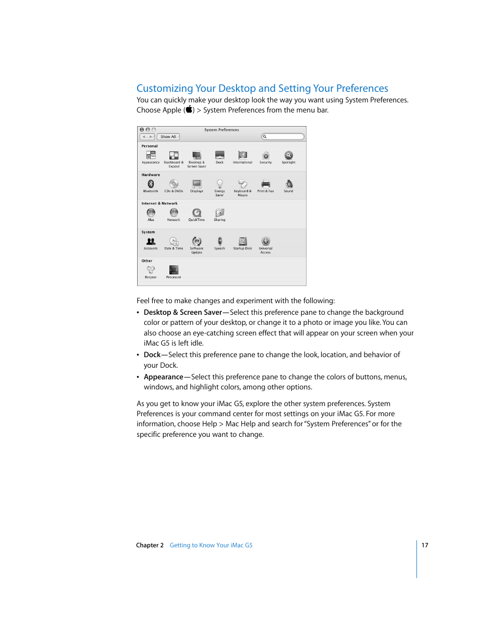 Apple iMac G5 (iSight) User Manual | Page 17 / 96