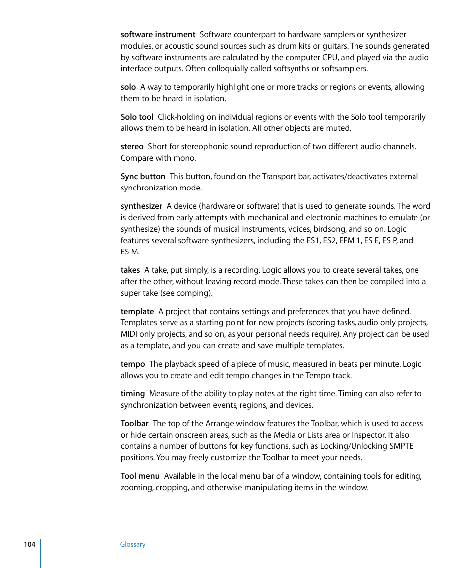 Apple Logic Pro 8 Getting Started User Manual | Page 104 / 111