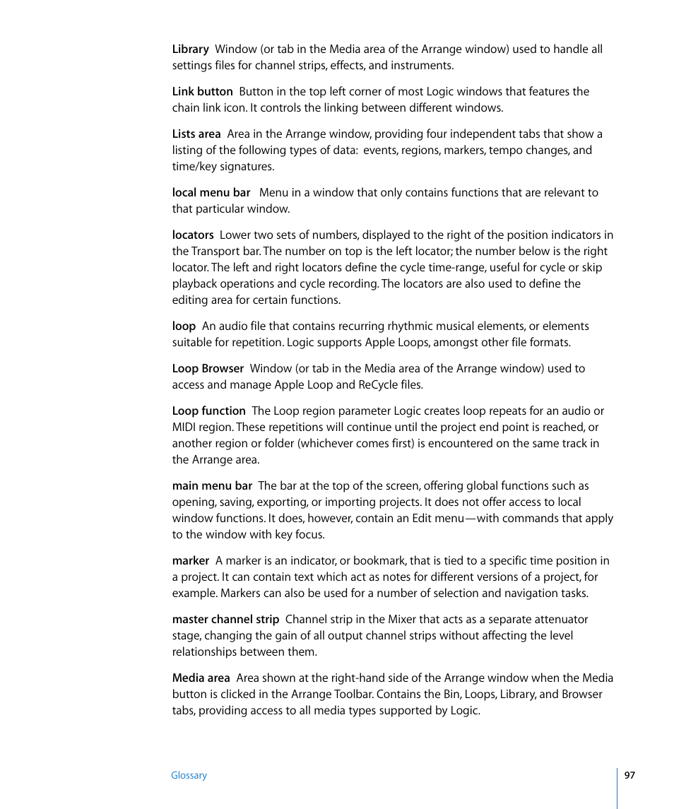 Apple Logic Pro 8 Getting Started User Manual | Page 97 / 111