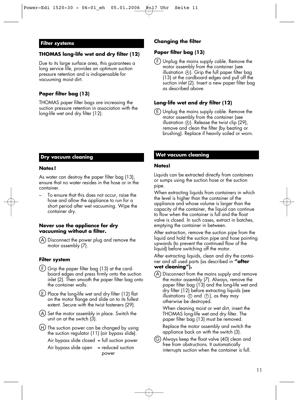 Thomas Power Edition 1520 User Manual | Page 11 / 44