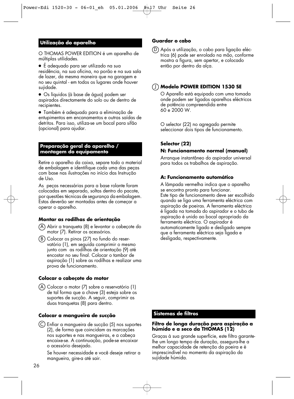 Thomas Power Edition 1520 User Manual | Page 26 / 44