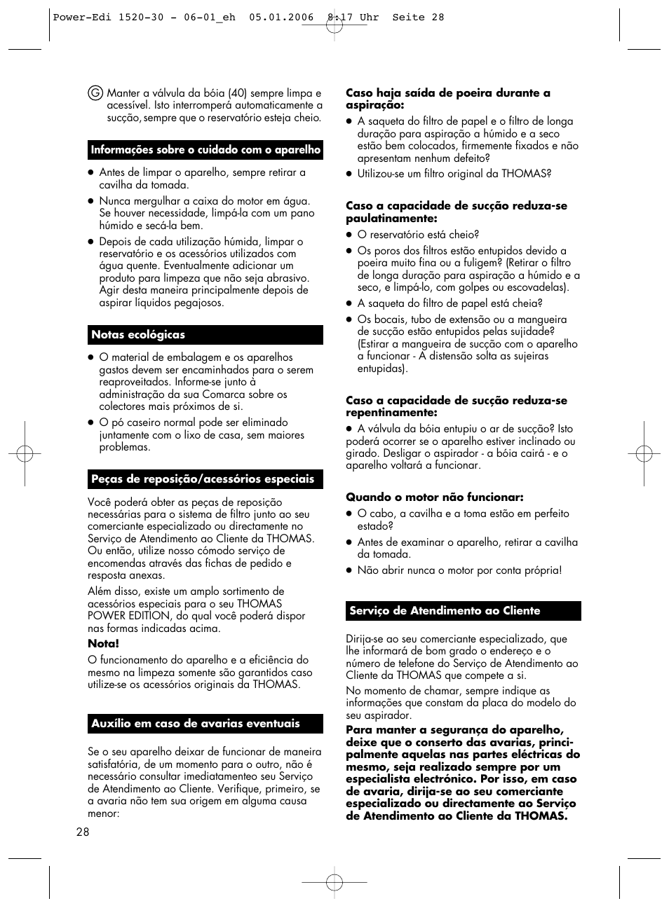 Thomas Power Edition 1520 User Manual | Page 28 / 44