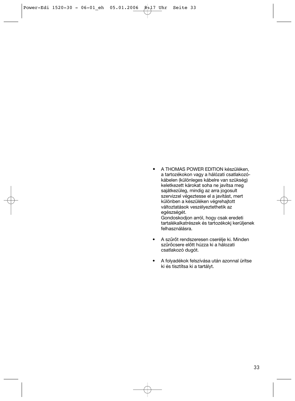 Thomas Power Edition 1520 User Manual | Page 33 / 44
