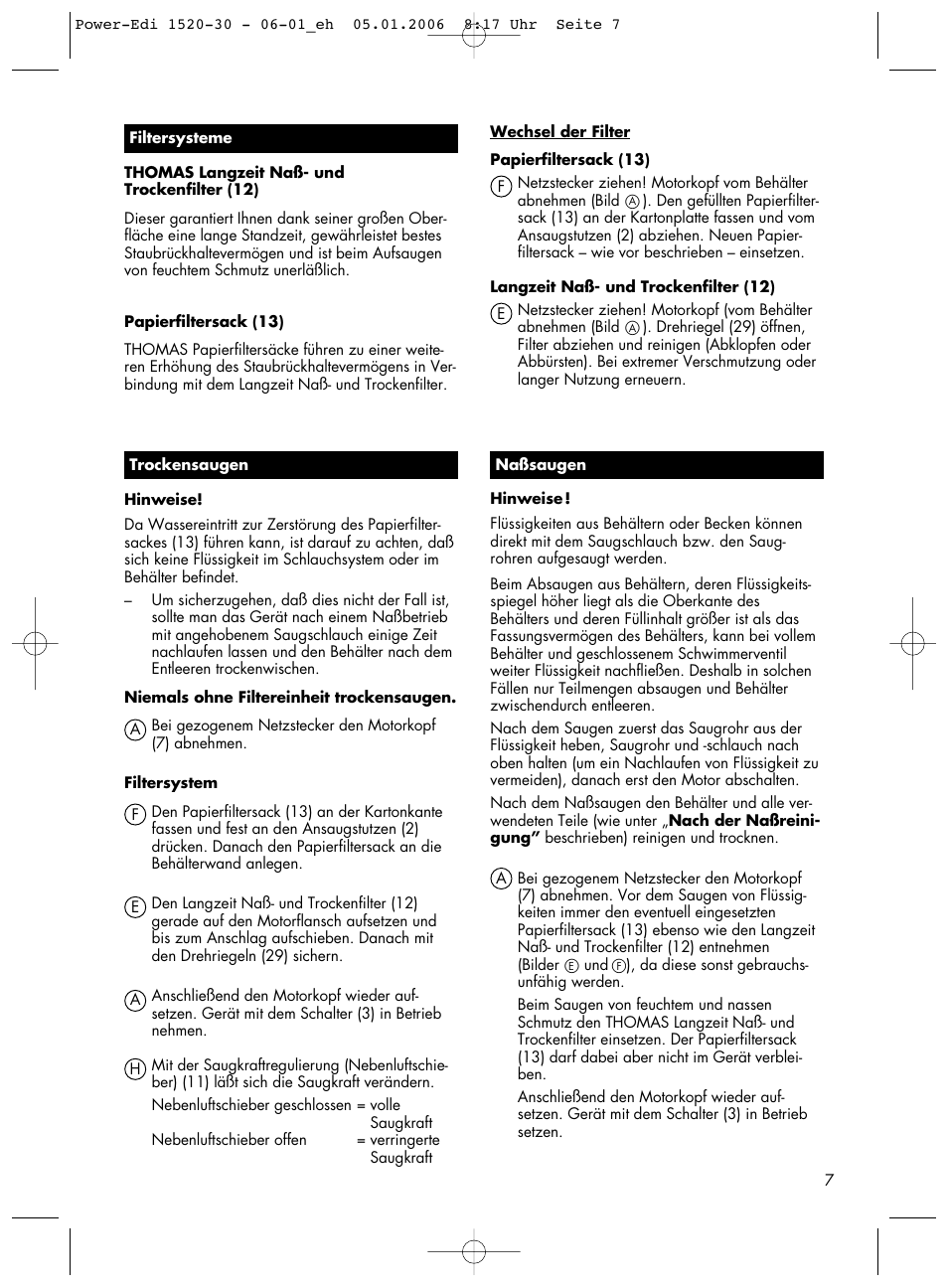 Thomas Power Edition 1520 User Manual | Page 7 / 44