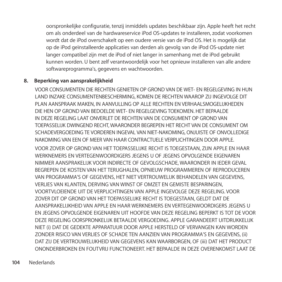 Apple AppleCare Protection Plan for Apple Display User Manual | Page 104 / 112