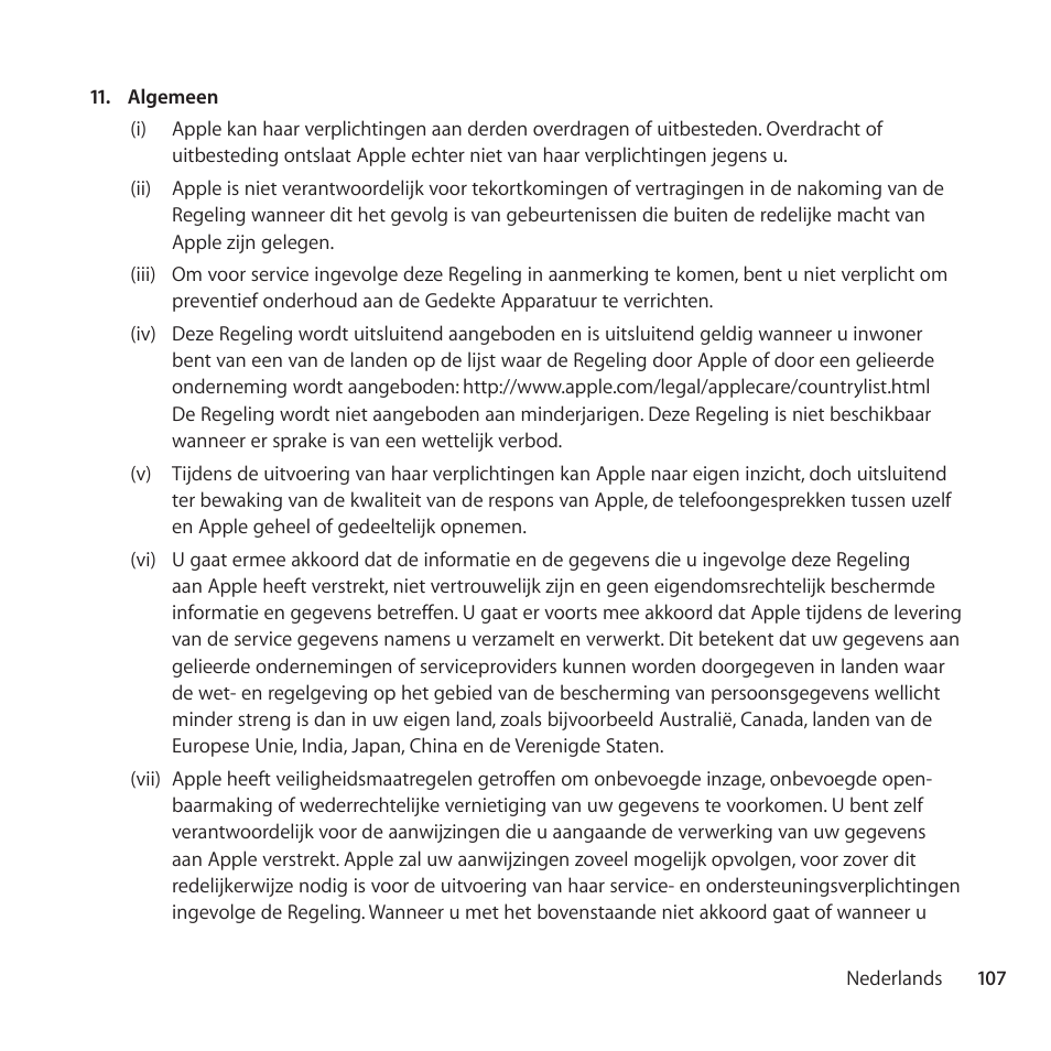 Apple AppleCare Protection Plan for Apple Display User Manual | Page 107 / 112