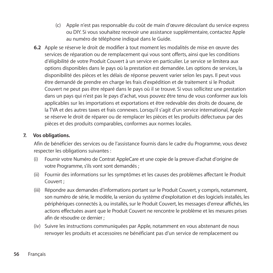 Apple AppleCare Protection Plan for Apple Display User Manual | Page 56 / 112