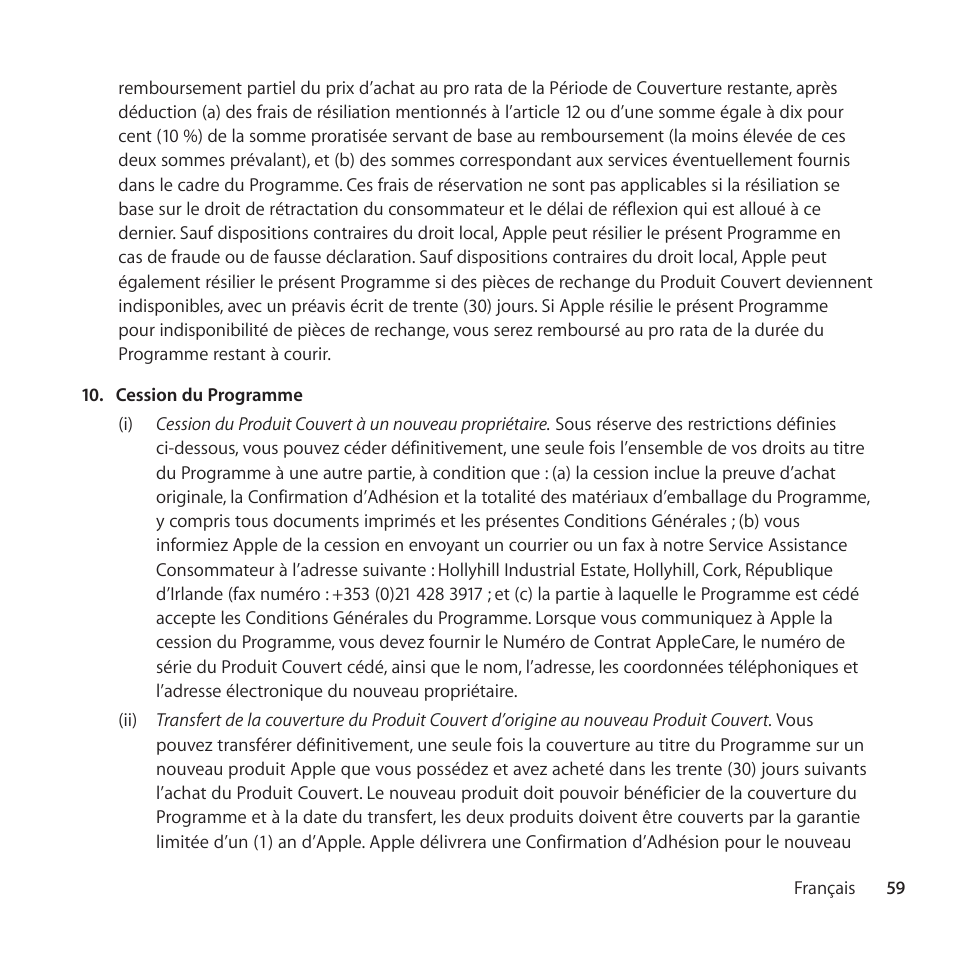 Apple AppleCare Protection Plan for Apple Display User Manual | Page 59 / 112