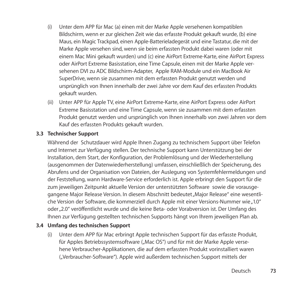 Apple AppleCare Protection Plan for Apple Display User Manual | Page 73 / 112