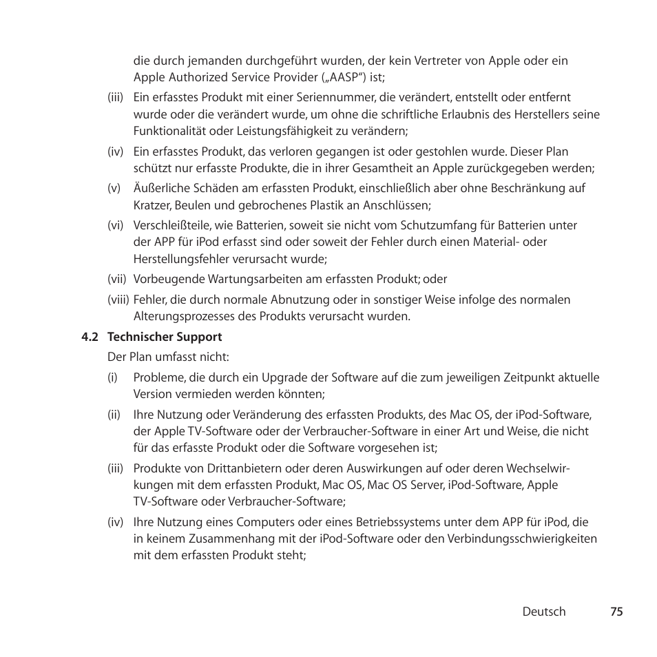 Apple AppleCare Protection Plan for Apple Display User Manual | Page 75 / 112