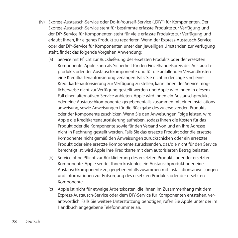 Apple AppleCare Protection Plan for Apple Display User Manual | Page 78 / 112