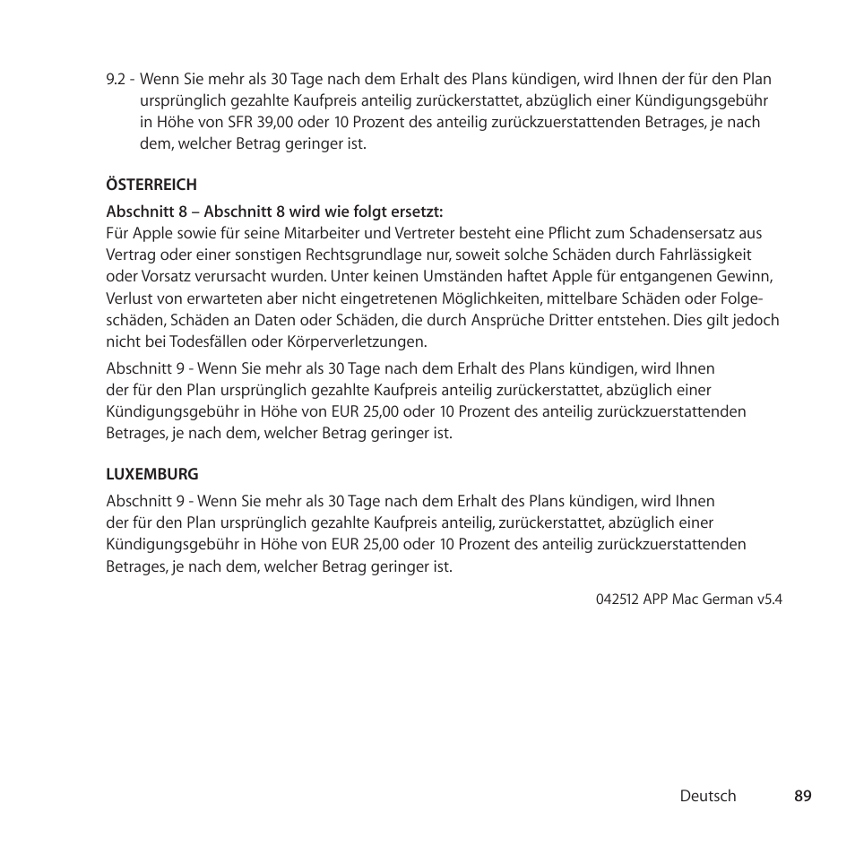 Apple AppleCare Protection Plan for Apple Display User Manual | Page 89 / 112