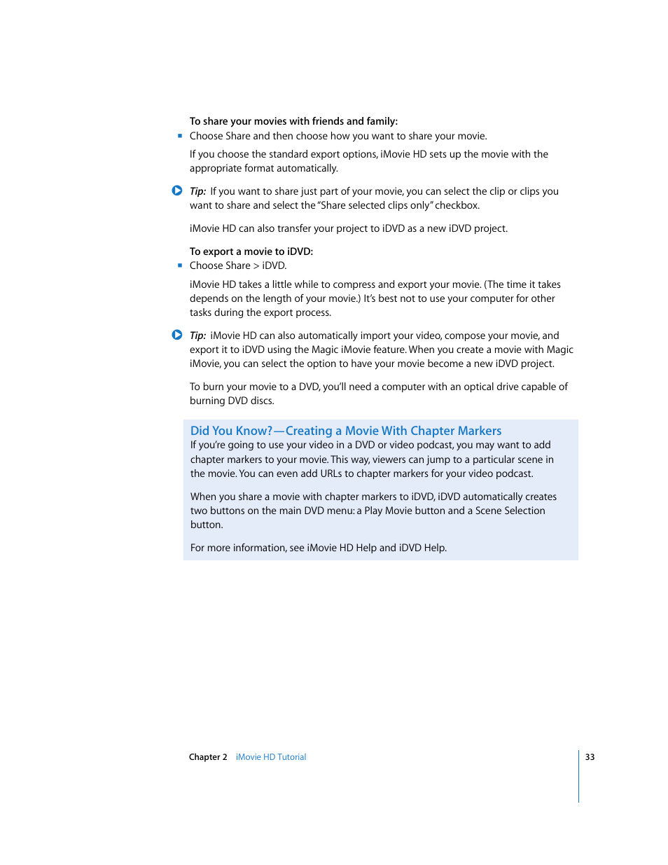 Apple iMovie HD 6 User Manual | Page 33 / 47