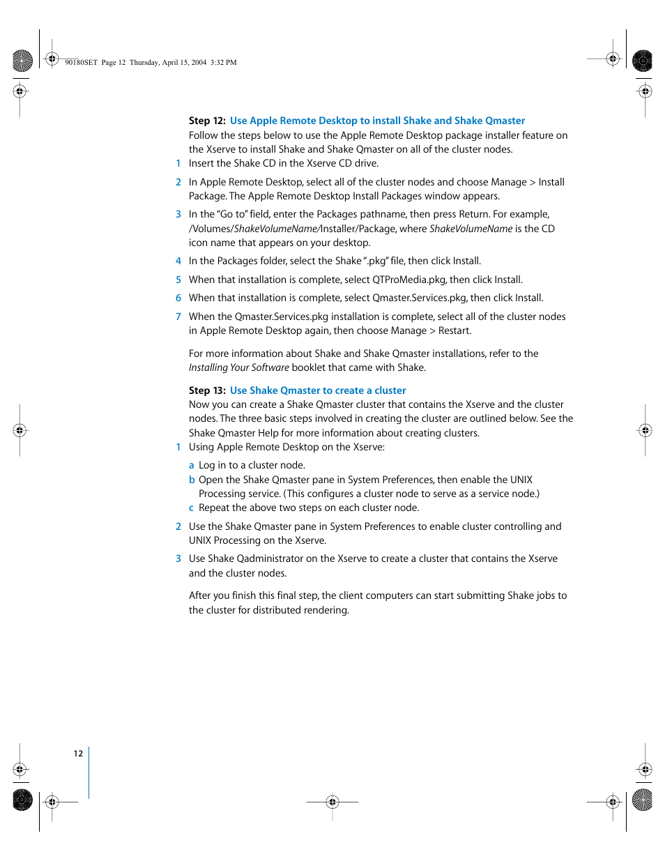 Step 13: use shake qmaster to create a cluster | Apple Shake (Qmaster 1.2) Distributed Rendering (10.3) User Manual | Page 12 / 18