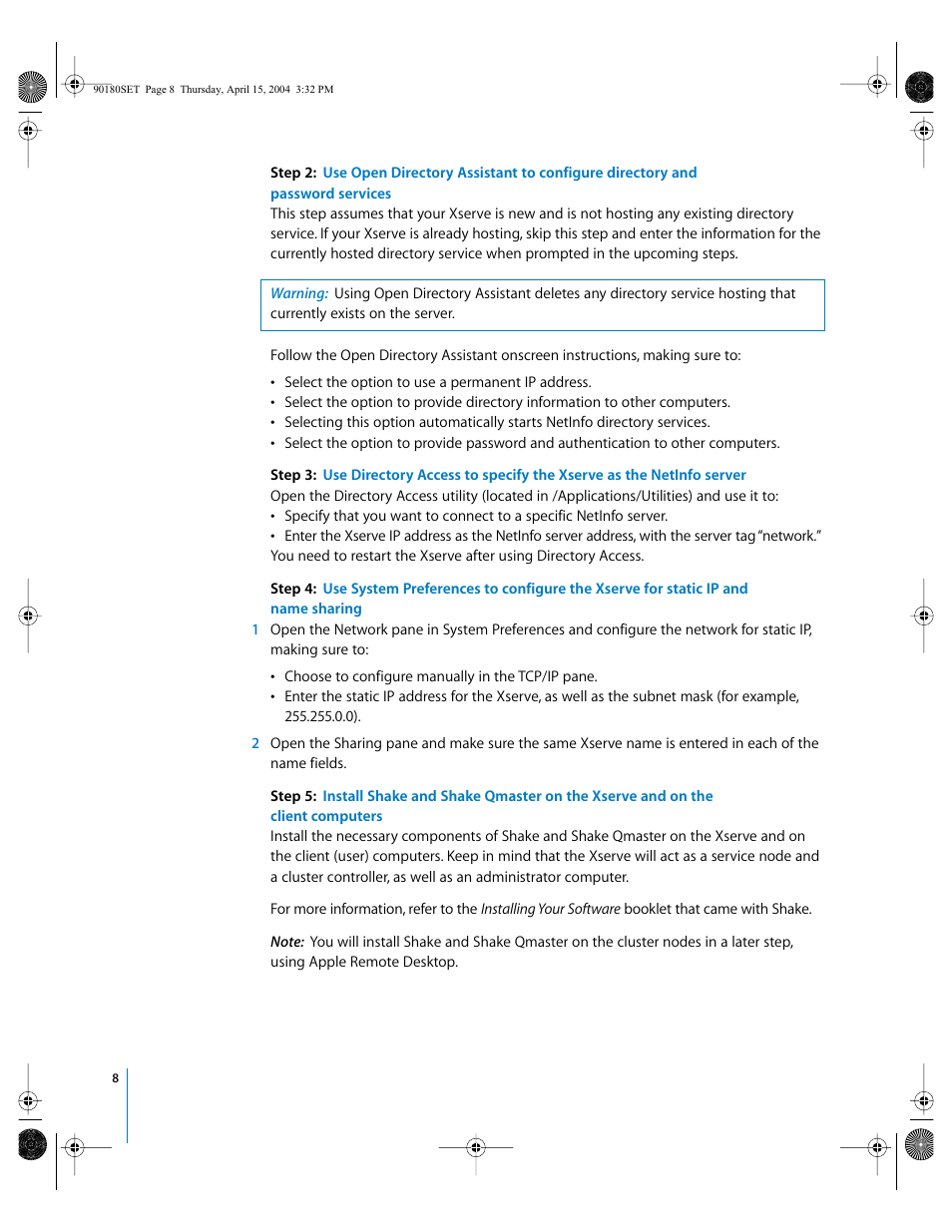 Apple Shake (Qmaster 1.2) Distributed Rendering (10.3) User Manual | Page 8 / 18