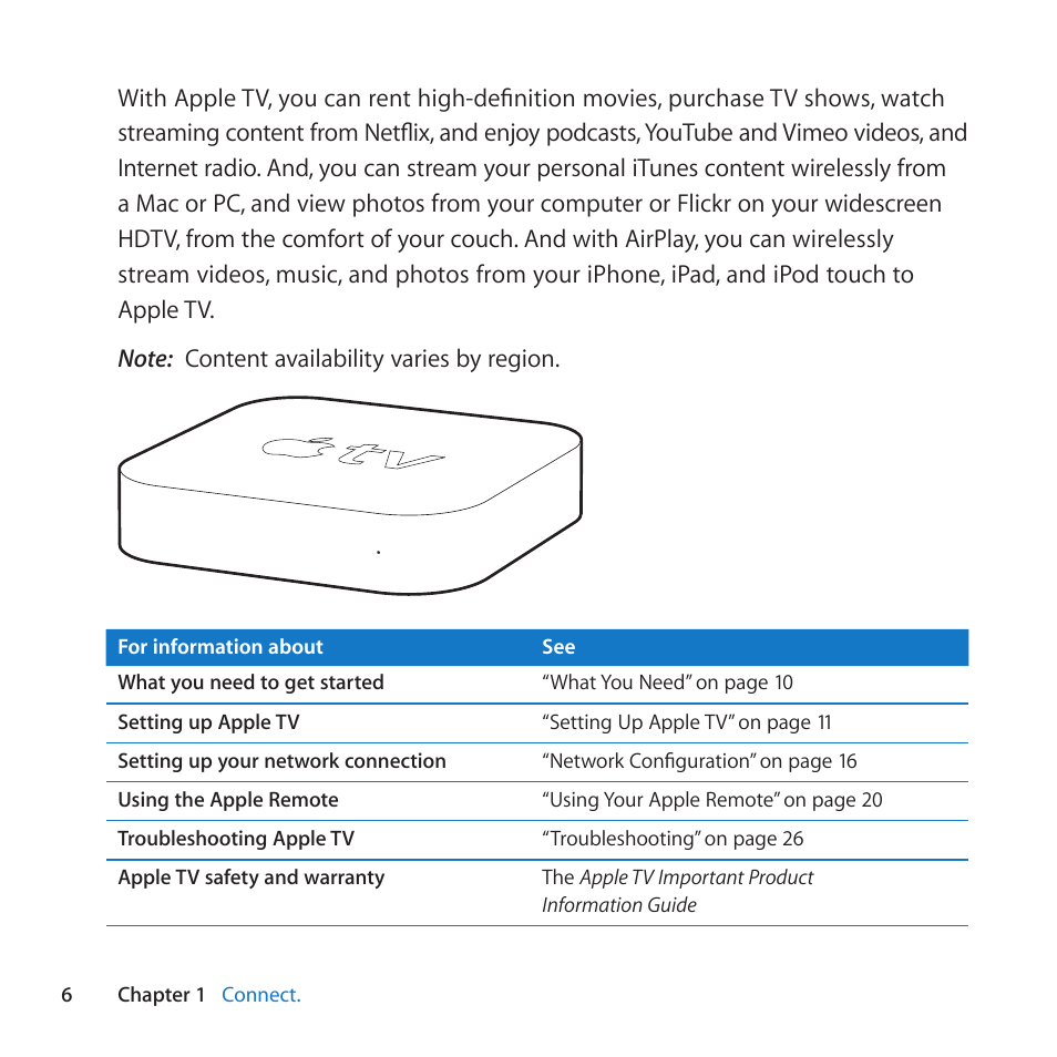 Apple TV (2nd generation) User Manual | Page 6 / 36