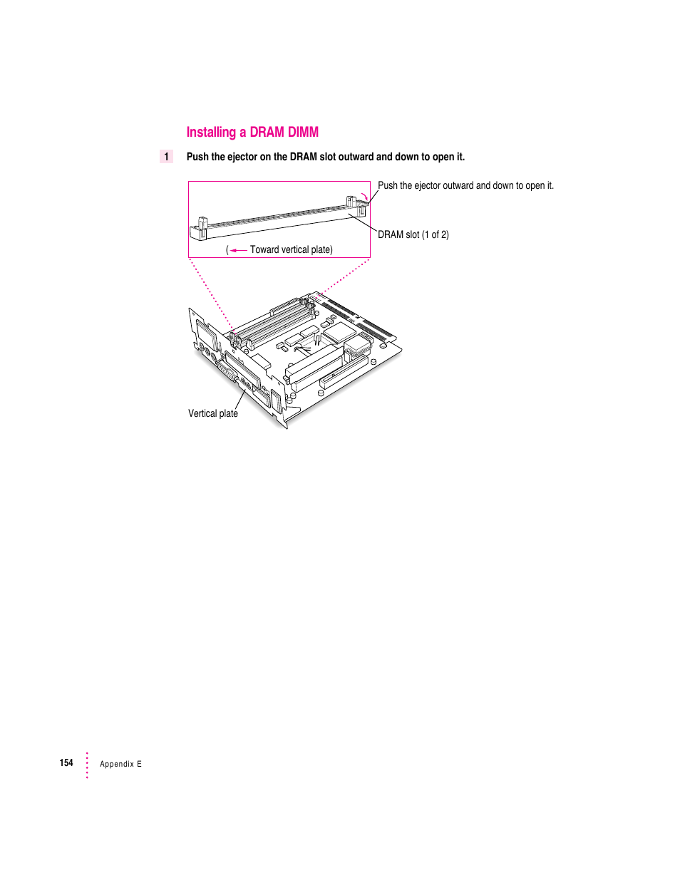 Installing a dram dimm | Apple Macintosh Performa 5400 Series User Manual | Page 155 / 184