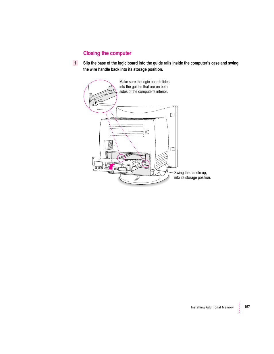 Closing the computer | Apple Macintosh Performa 5400 Series User Manual | Page 158 / 184