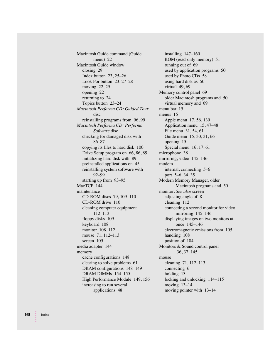 Apple Macintosh Performa 5400 Series User Manual | Page 169 / 184