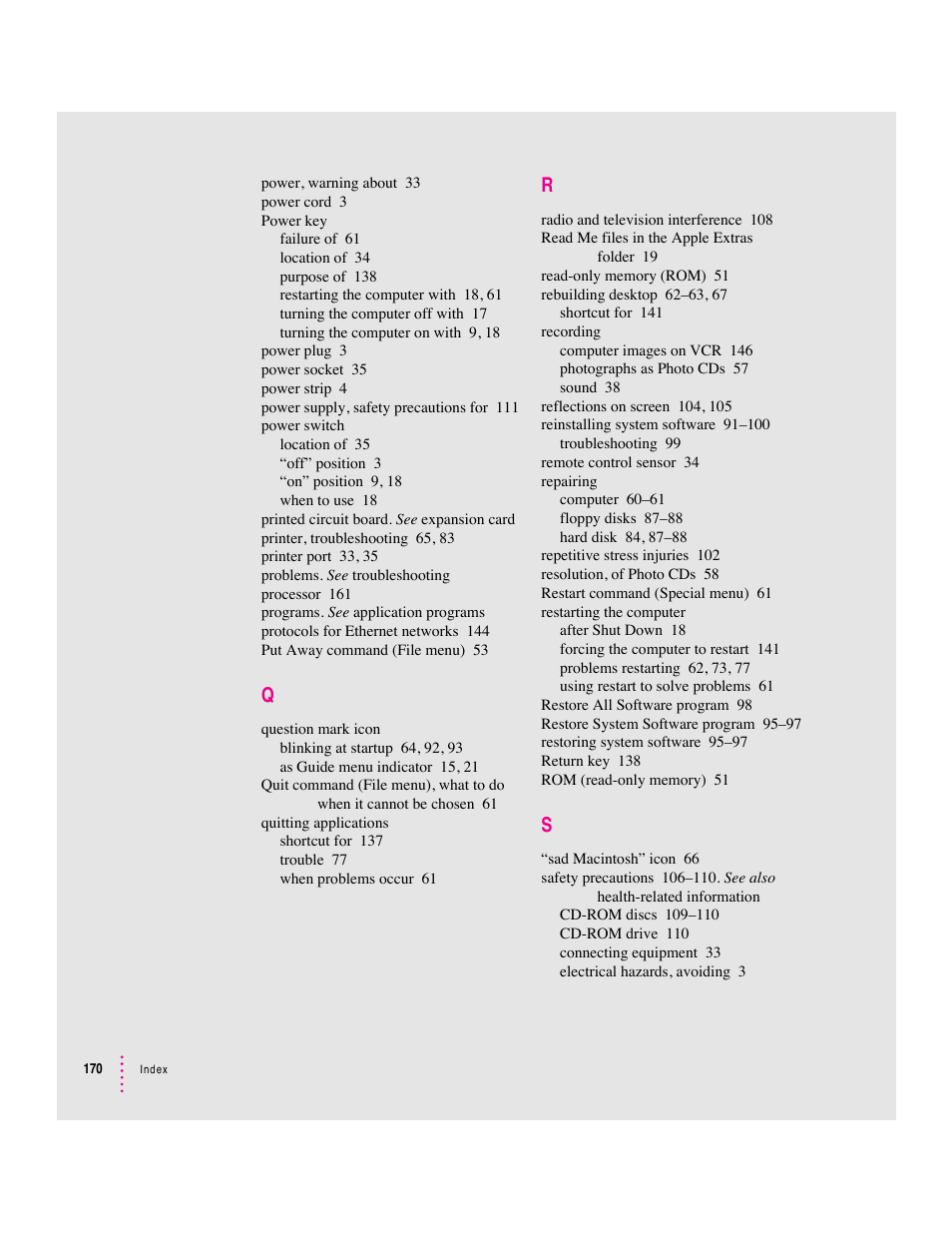 Apple Macintosh Performa 5400 Series User Manual | Page 171 / 184