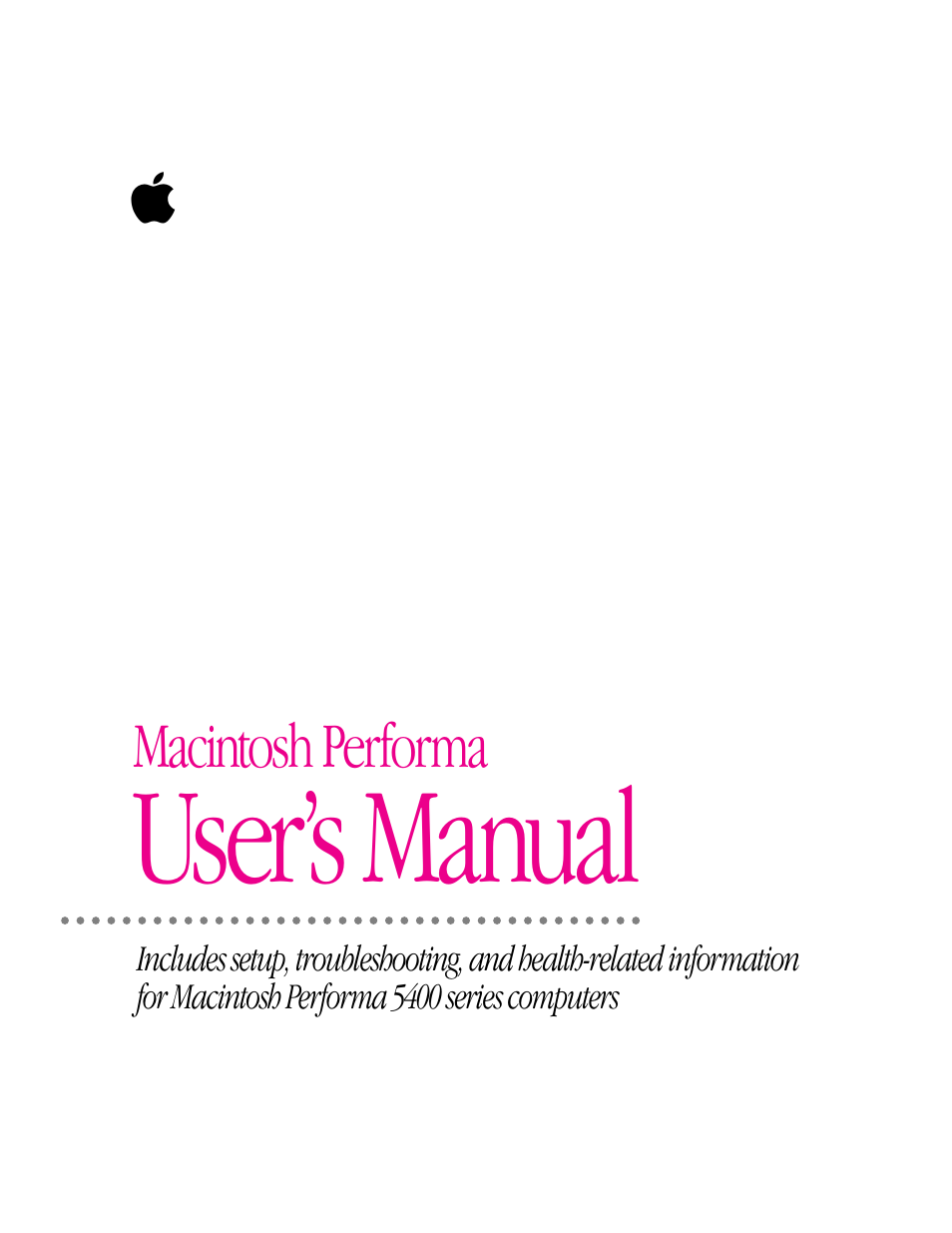 User’s manual | Apple Macintosh Performa 5400 Series User Manual | Page 176 / 184