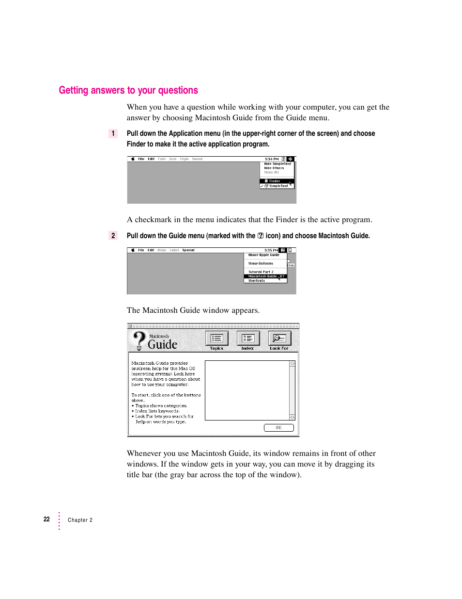 Getting answers to your questions | Apple Macintosh Performa 5400 Series User Manual | Page 23 / 184