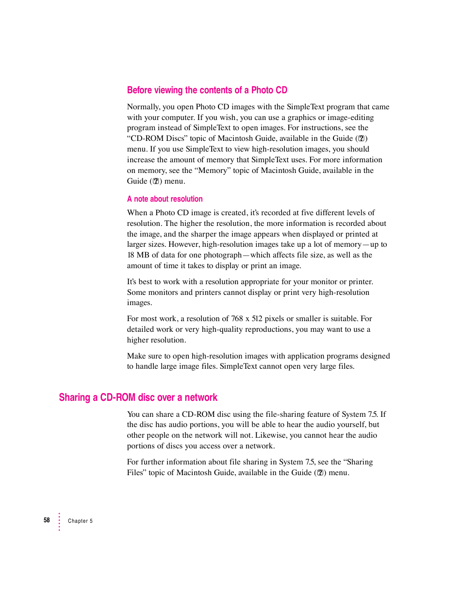 Sharing a cd-rom disc over a network | Apple Macintosh Performa 5400 Series User Manual | Page 59 / 184