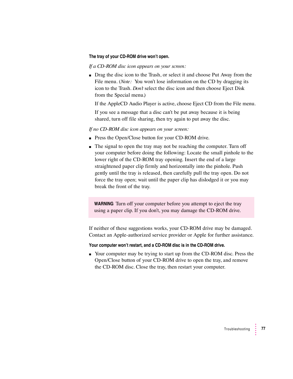 Apple Macintosh Performa 5400 Series User Manual | Page 78 / 184