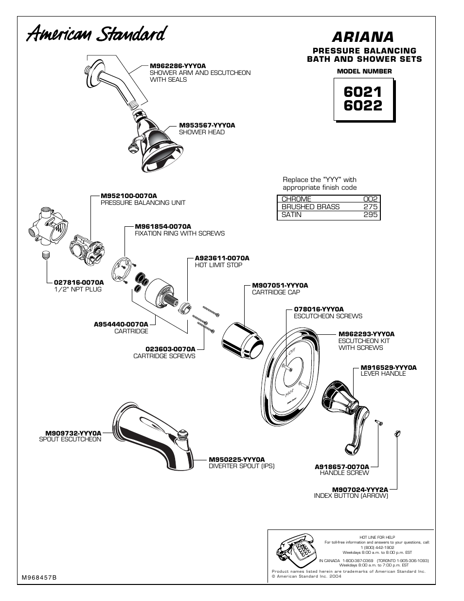 Ariana | American Standard Ariana 6021 User Manual | Page 4 / 4