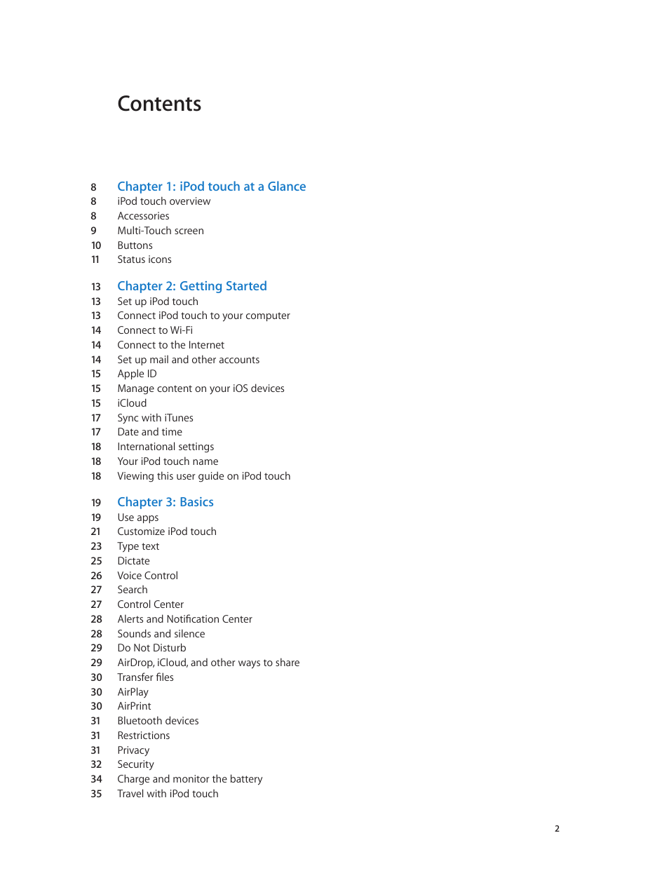 Apple iPod touch iOS 7.1 User Manual | Page 2 / 144