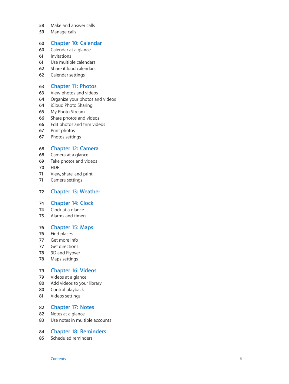 Apple iPod touch iOS 7.1 User Manual | Page 4 / 144